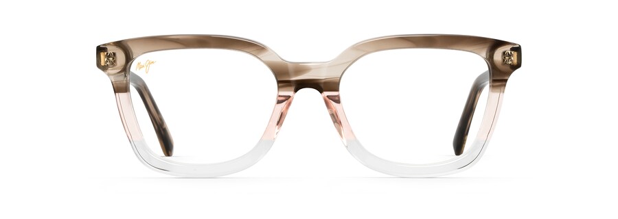 Brown Smoke / Pink / Light Grey Crystal with Palm Frond Core MJO2206 front view