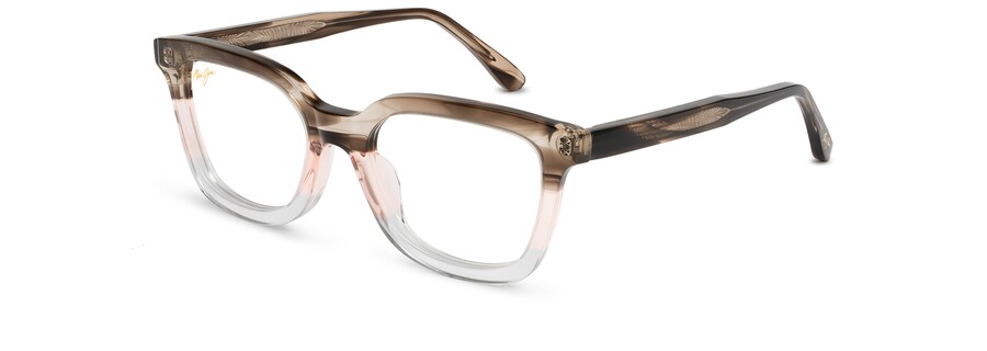 Brown Smoke / Pink / Light Grey Crystal with Palm Frond Core MJO2206 angle view