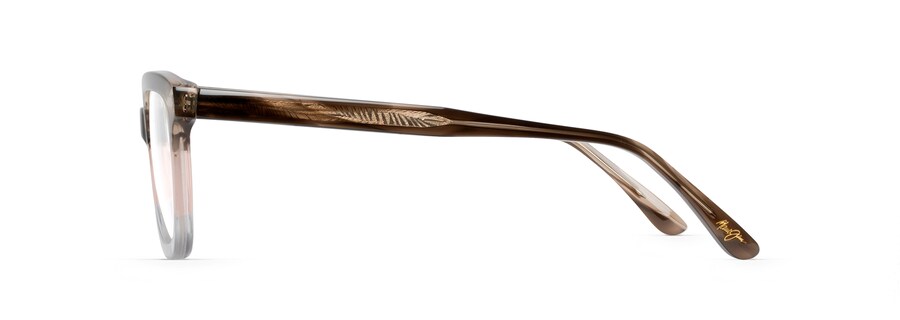 Brown Smoke / Pink / Light Grey Crystal with Palm Frond Core MJO2206 side view