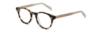 White Tortoise with Frosted Crystal temples and Gold core MJO2227 Angle View