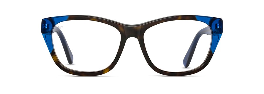 Dark Tortoise / Translucent Blue with Palm Frond Core MJO2401 front view