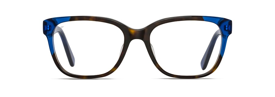 Dark Tortoise / Translucent Blue with Palm Frond Core MJO2402 front view