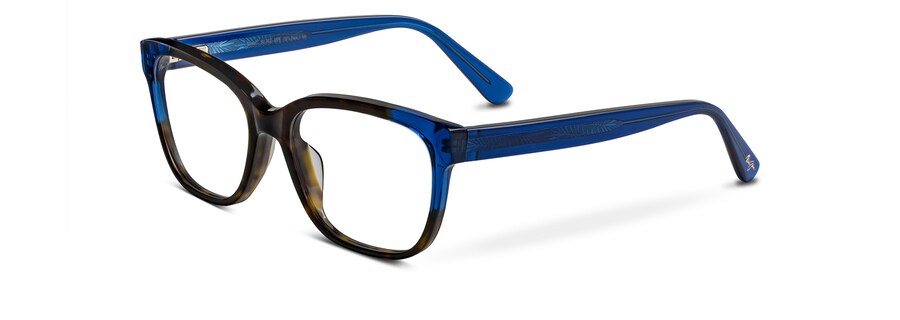 Dark Tortoise / Translucent Blue with Palm Frond Core MJO2402 angle view