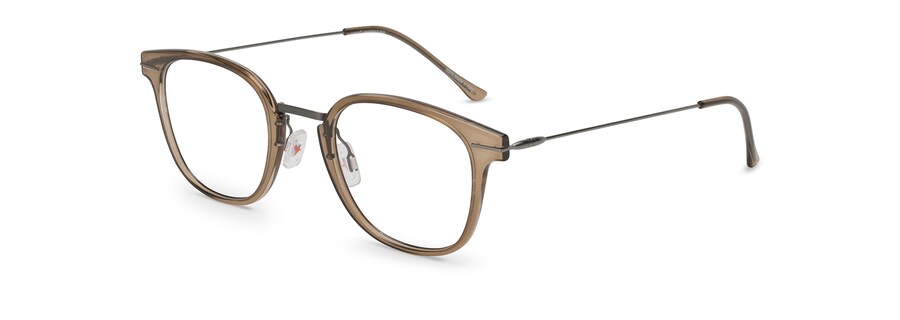 Transparent Taupe with Dark Gunmetal Temples MJO2412 angle view