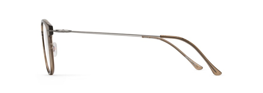Transparent Taupe with Dark Gunmetal Temples MJO2412 side view