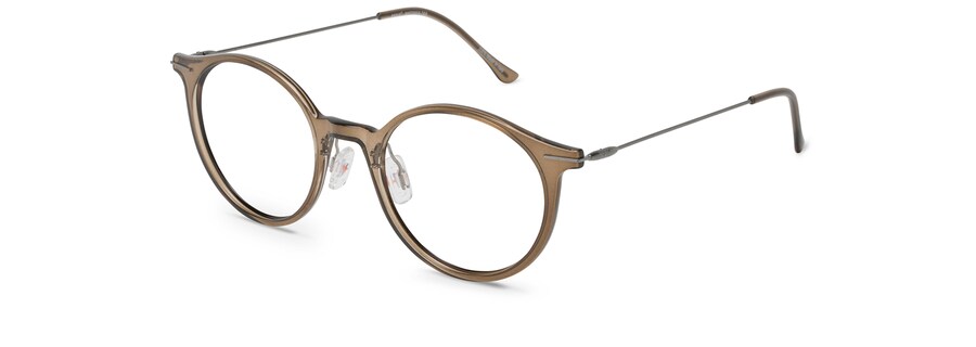 Transparent Taupe with Dark Gunmetal Temples MJO2414 angle view