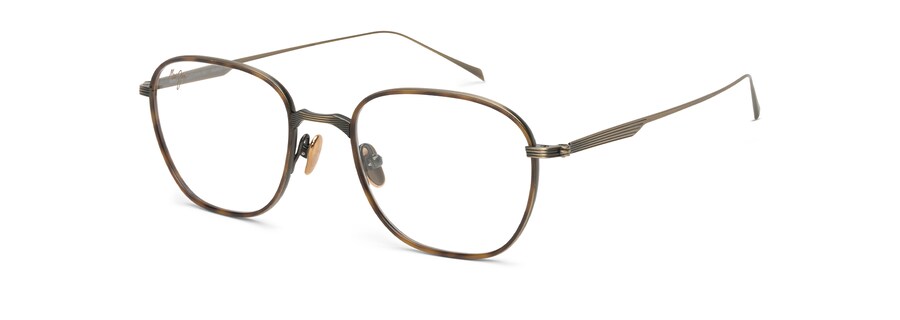 Antique Gold Matte with Brown Tortoise Eye Rim MJO2418 angle view