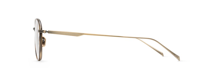 Antique Gold Matte with Brown Tortoise Eye Rim MJO2418 side view