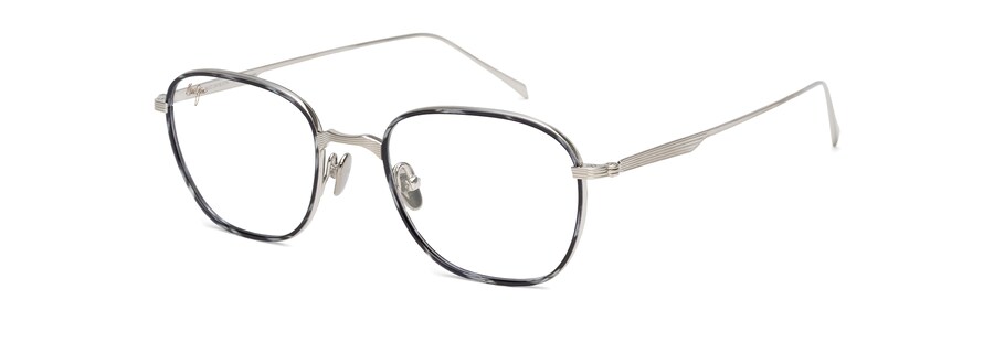 Brushed Silver with Grey Tortoise Eye Rim MJO2418 angle view