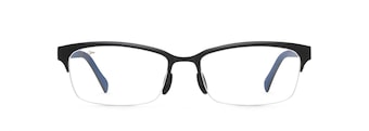 Black Matte with Black and Dark Blue Temples MJO2701 Front View