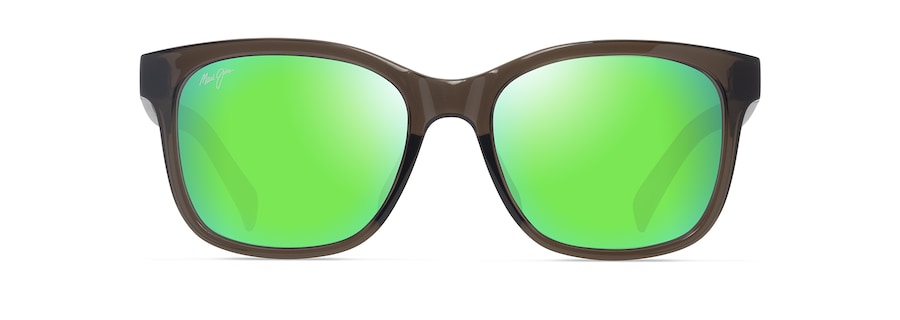 Shiny Transparent Dark Gray with Green ʻŌWELO front view