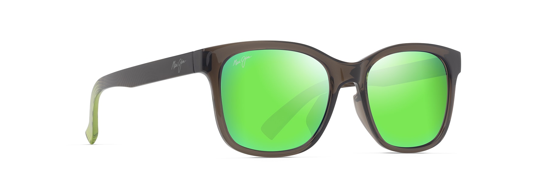 Shiny Transparent Dark Gray with Green ʻŌWELO cart.angle.view