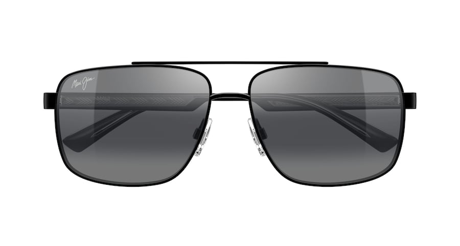 Matte Black with Shiny Transparent Grey HĀLAWA front view