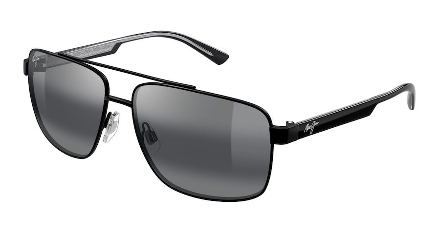 Matte Black with Shiny Transparent Grey HĀLAWA quarter view