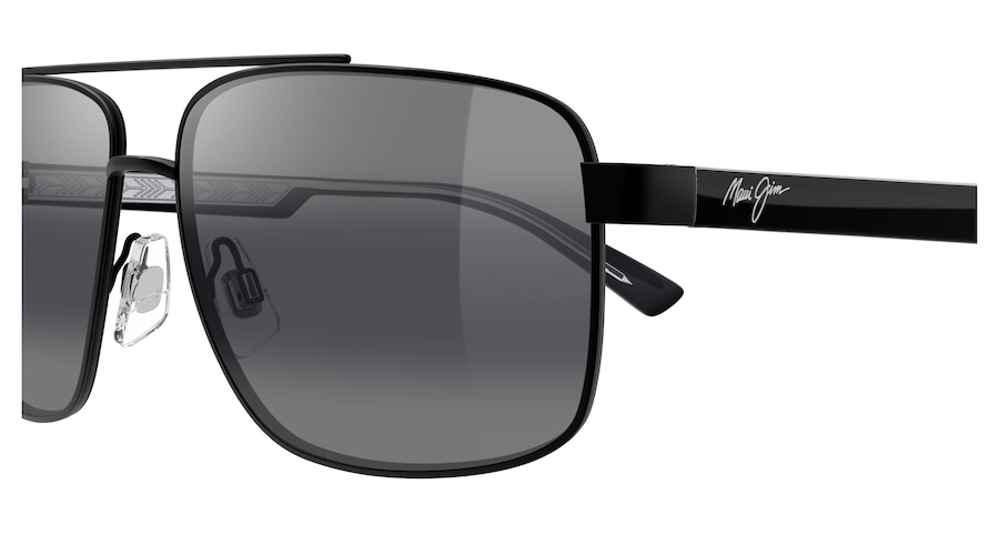 Matte Black with Shiny Transparent Grey HĀLAWA side view