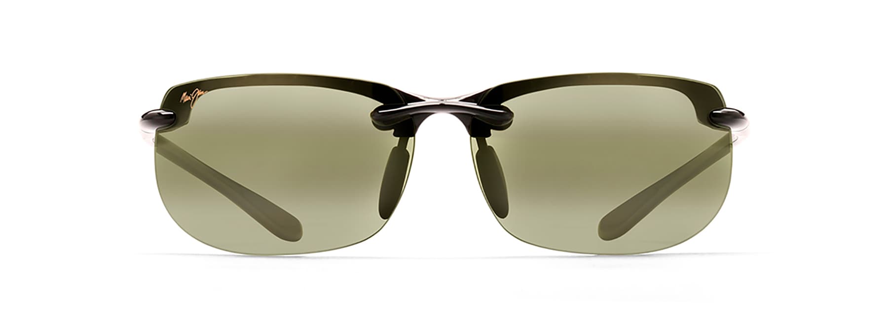 Gafas de sol Maui Jim Banyans HT412-02 Brillo Negro Maui HT Verde polarizado 