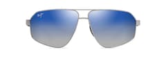 Shiny Silver with Dark Blue front view
