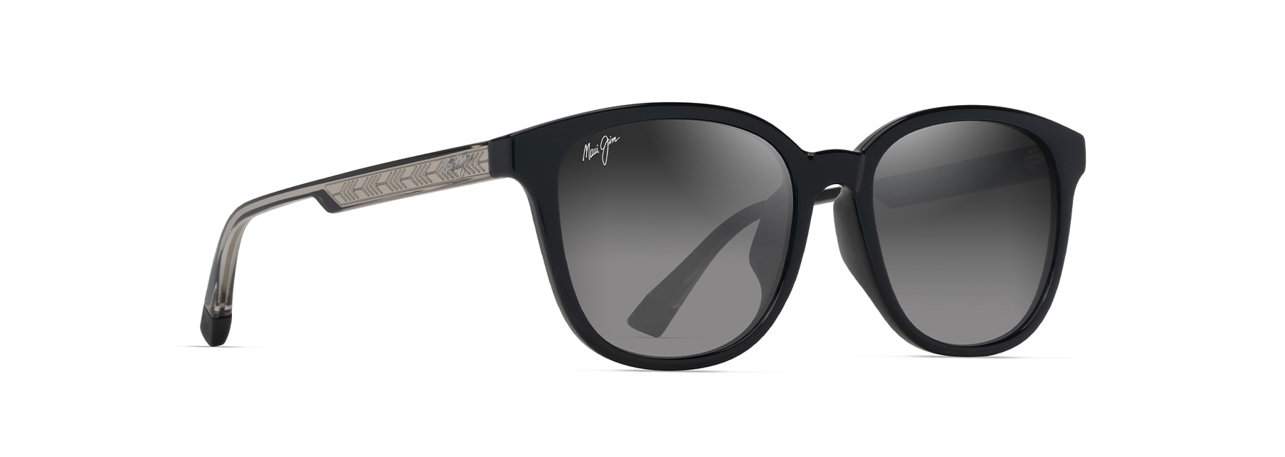 Shiny Black w in Trans Light Grey KU‘IKAHI ASIAN FIT Angle View
