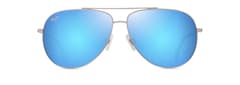 Shiny Silver with Blue & Green front view