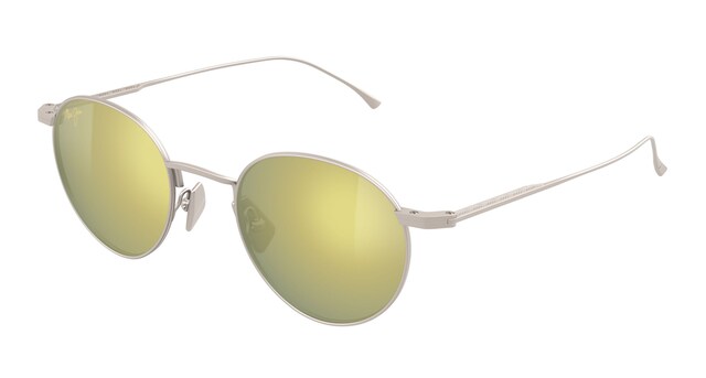 Maui Jim Gold Round Frame Sunglasses with Brown Lenses Maui Jim Mokupuni 888 Sunglasses - Flight Sunglasses main image 3