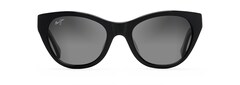 Black with Transparent Dark Grey Temples front view